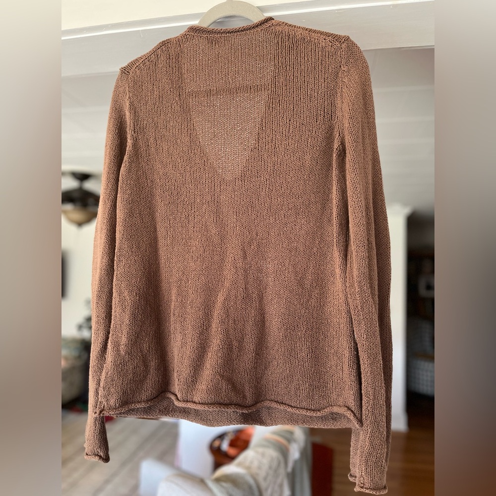 Vintage J Crew Brown Fisherman’s V-Neck Women's Sweater - Picture 4 of 6